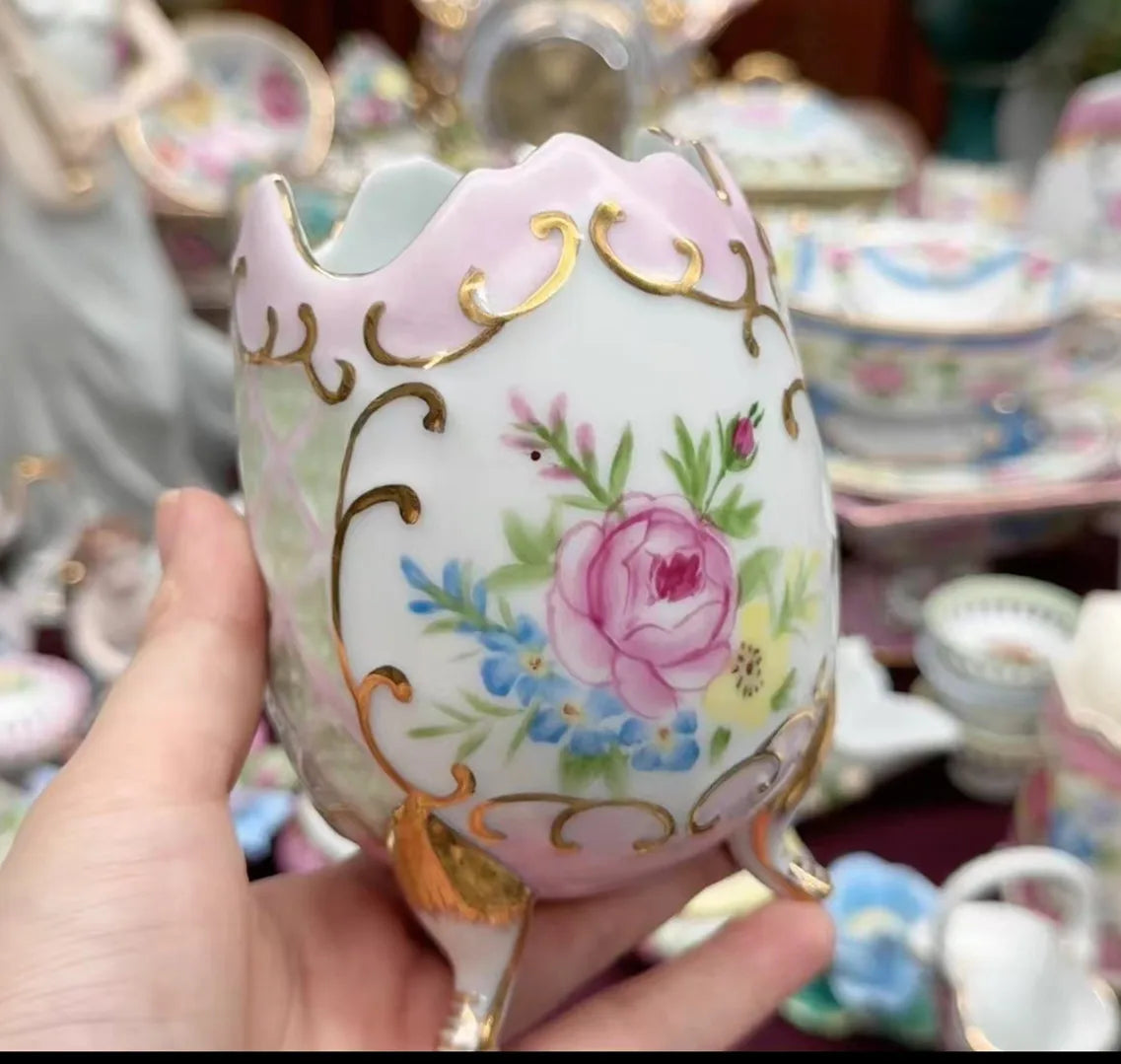 Ceramics Flower Jewelry Storage Box Vase Teapot Flower Basket Jewelry Case Storage Jewelry Organizer Display Home Decor Ornament